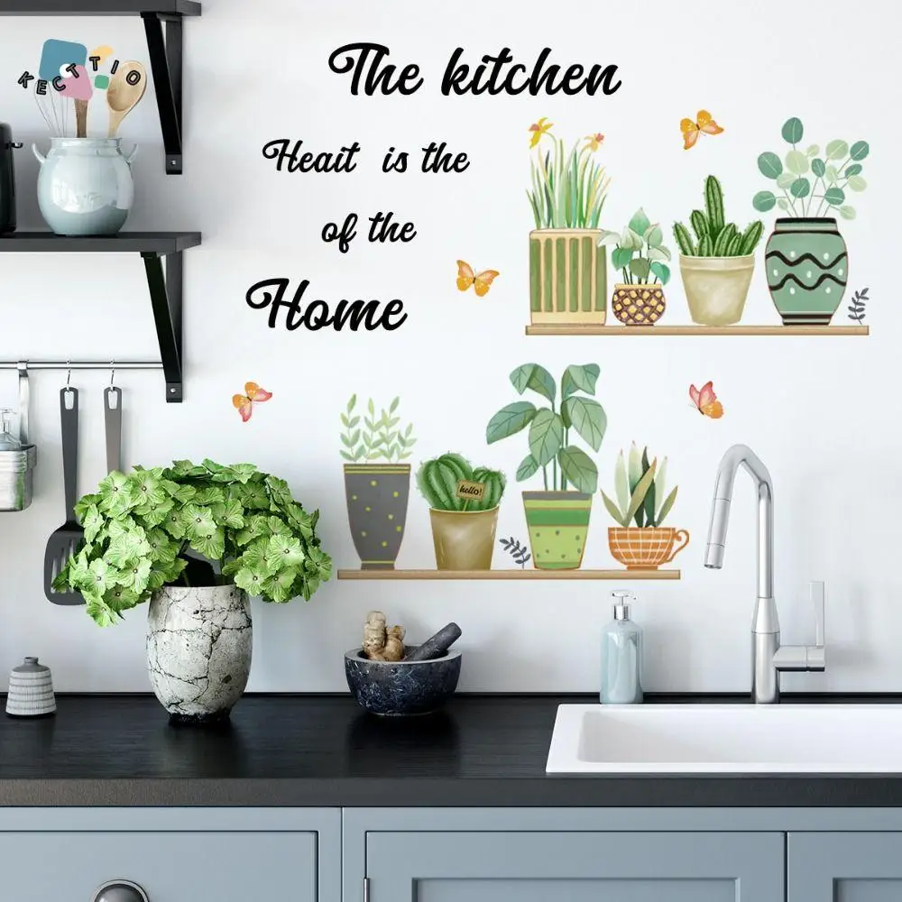 

Self-adhesive English Kitchen Sticker Waterproof Removable Bee Butterfly Wall Sticker English Kitchen PVC