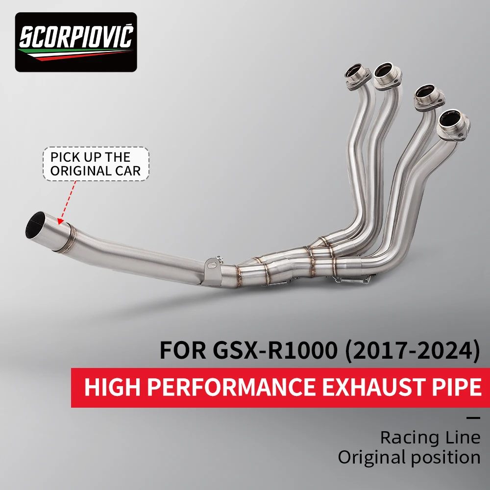 Motorcycle Exhaust Systems for GSXR1000 GSXR 1000 2017-2024 Escape Header Front Link Pipe Original Muffler