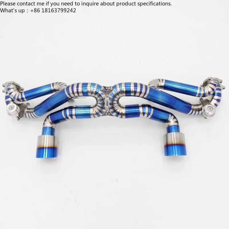 RES Exhaust High Flow Titanium Valve Muffler Match with Stock Button Control Exhaust System for Porsche 718 GT4