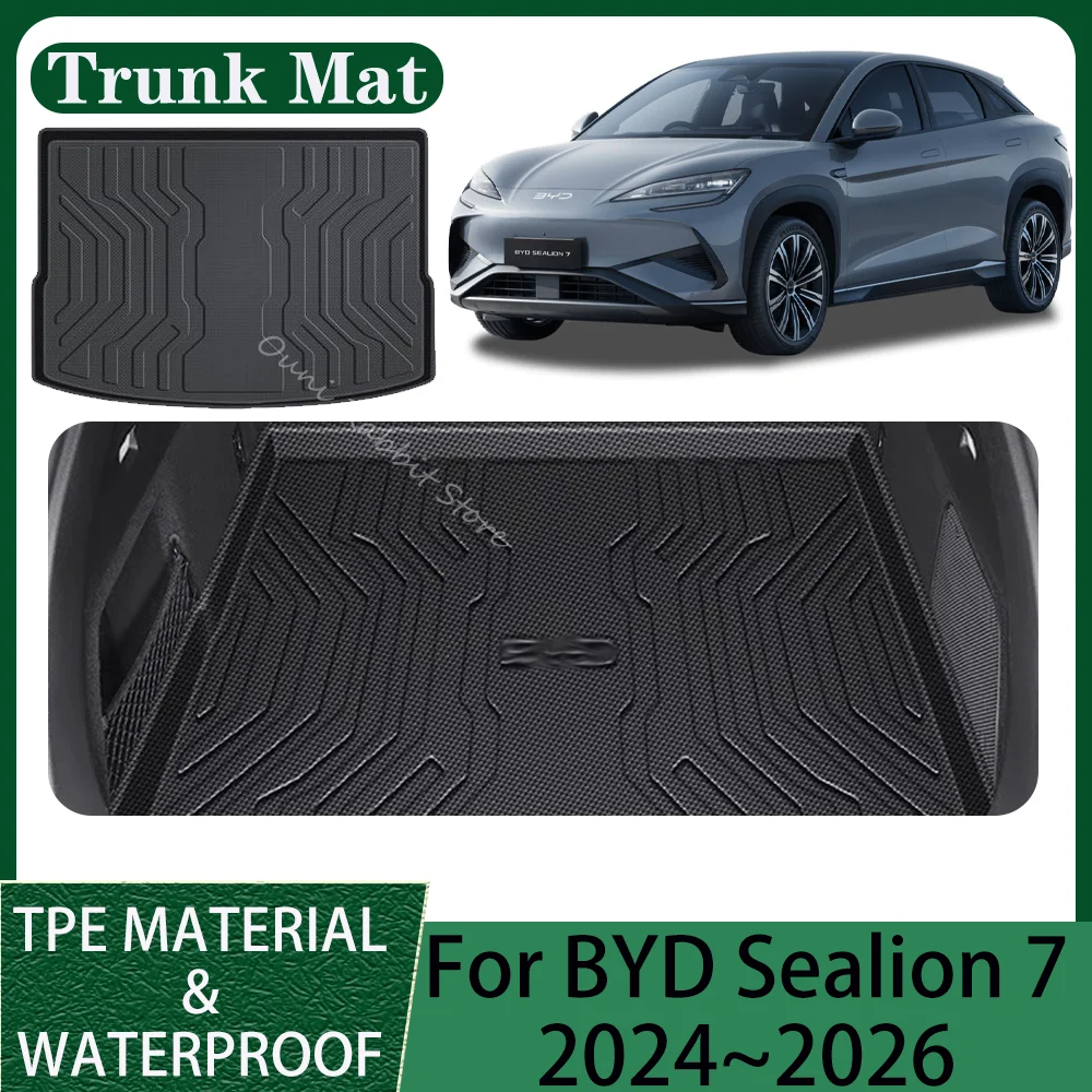 For BYD Sealion 7 2024~2026 2025 Car TPE WaterProof Boot Covers Scratch Prevention Trunk Mat Pad Tray Interior Protec Accessorie