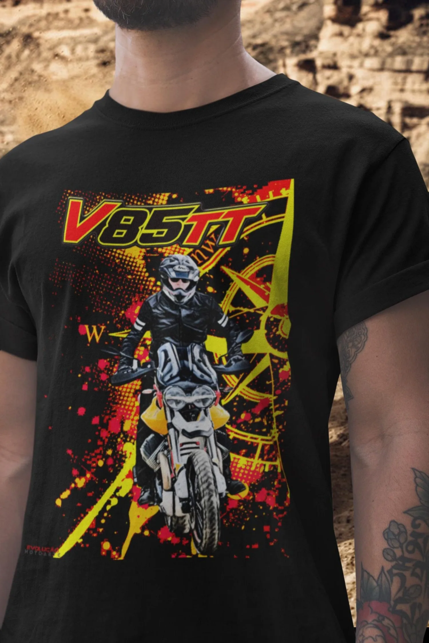 

196@EY Moto G.uzzi V85 TT Motorcycle T Shirt Classic Enduro Rider Tee Italian Bike Graphic Top Adventure Touring Gift For G.uzzi