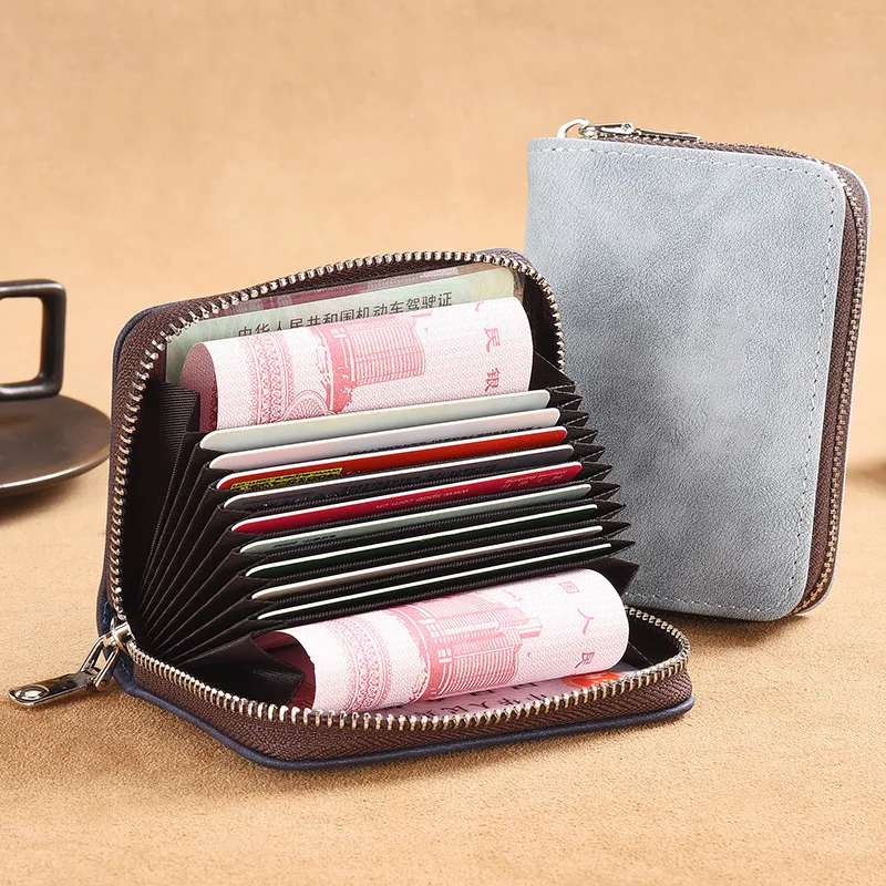 

Men's Multi-slot Credit Card Holder Wallet Large Capacity Zipper Organizer Coin Money Wallet Mini Coin Purse Case Purse