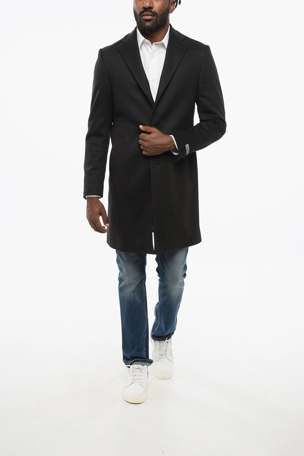 Abrigo moderno a medida cálido para hombre, tela de lana de Color sólido, abrigo de un solo pecho para invierno y otoño, traje Formal de ocio a medida