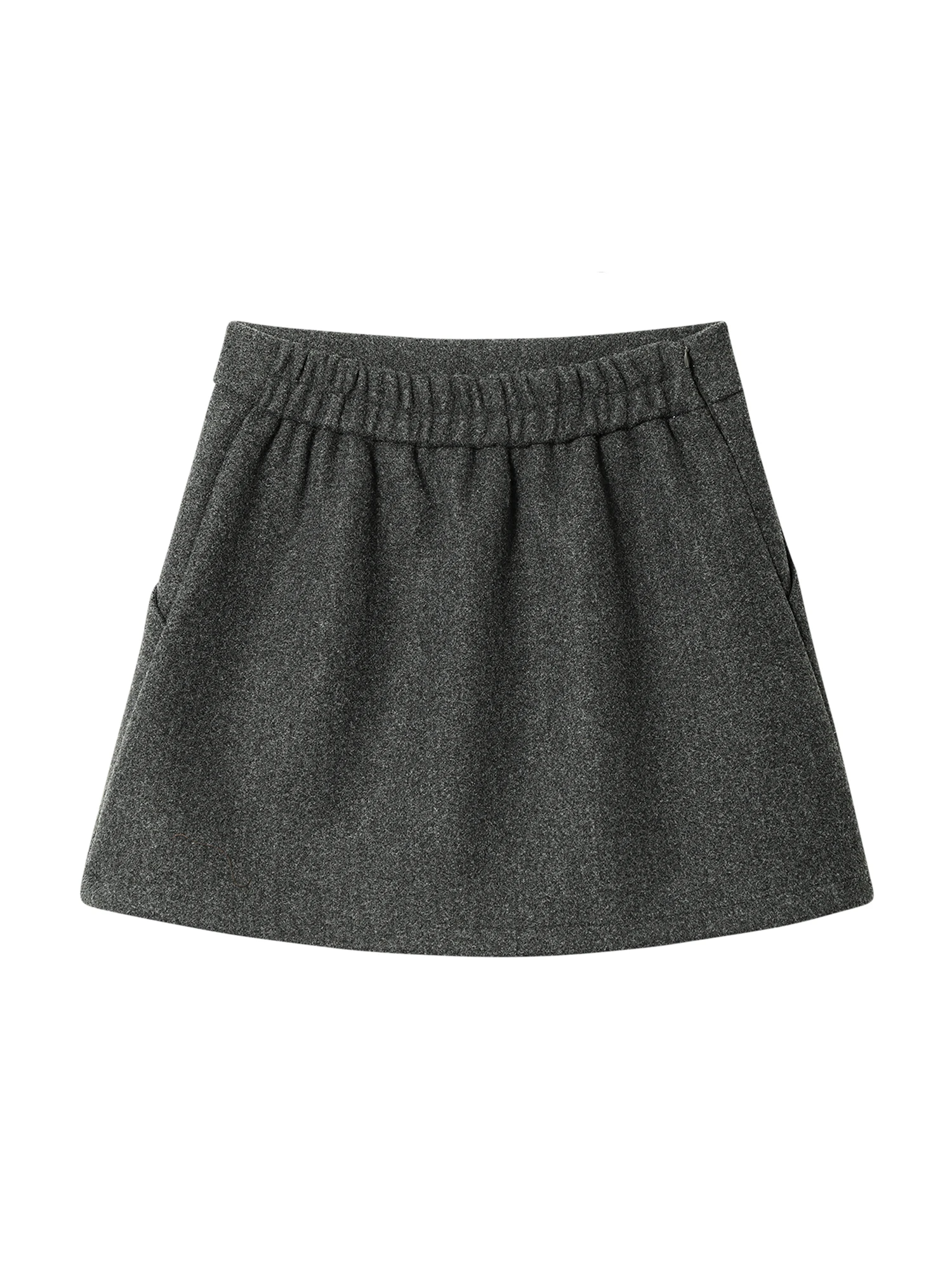 Jupe gris foncé pour femmes, Vintage Y2k Gyaru, Mini jupe trapèze en laine, esthétique Harajuku, taille haute, vêtements à la mode des années 2000