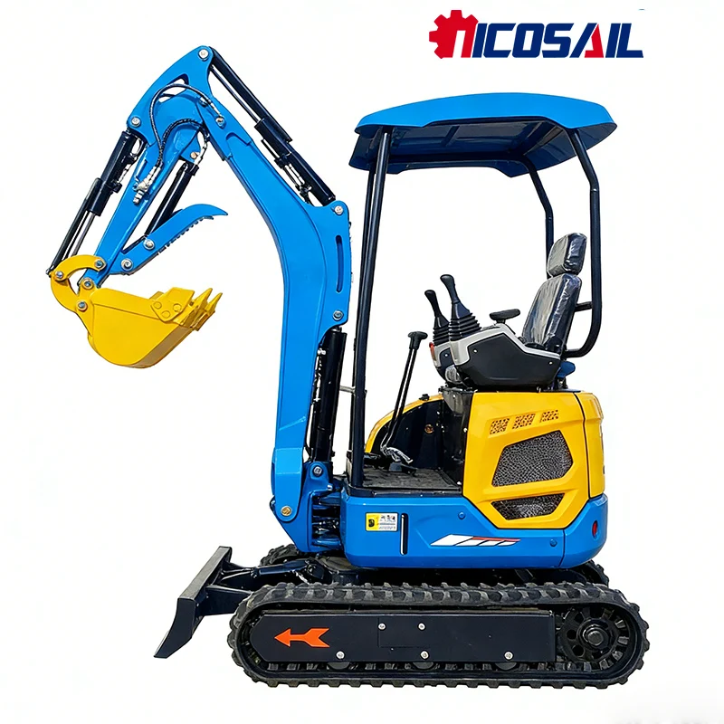 

Nicosail 1.8 Ton Small Excavator CE EPA for Ranch Garden Digging Weed Root Excavating Stable Maneuver