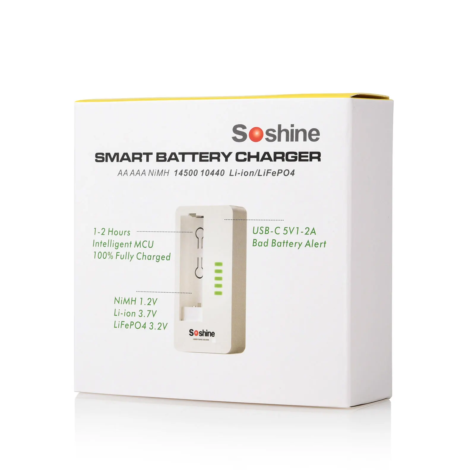 Soshine 3.7 14500 AA Lithium Battery 900mAh Rechargeable Battery and 14500 10440  Li-ion LiFePO4 Rechargeable Battery Charger