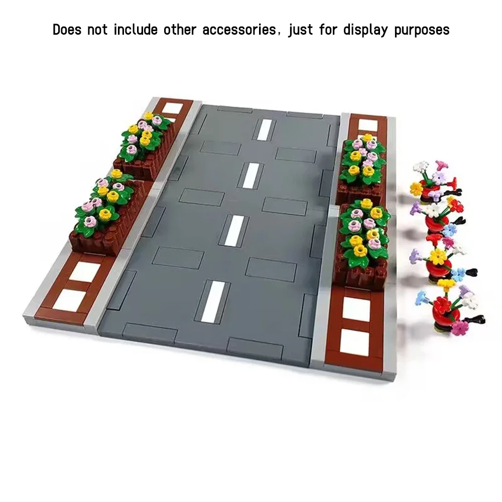 City Road Street Baseplate Building Blocks อิฐ Pedestrian Crossing ฐานใช้งานร่วมกับ Leduo ปริศนาของเล่น 60301 69915 71772