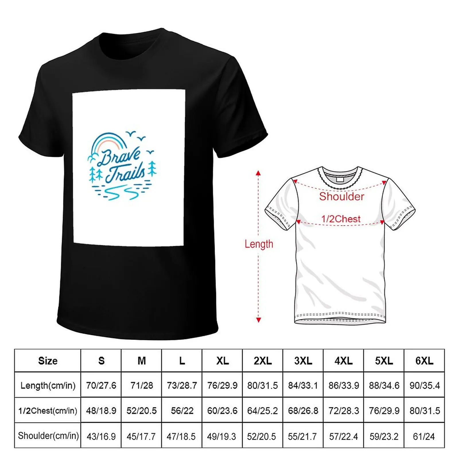 Brave Trails - New Logo T-Shirt Vintage Style Printed Top