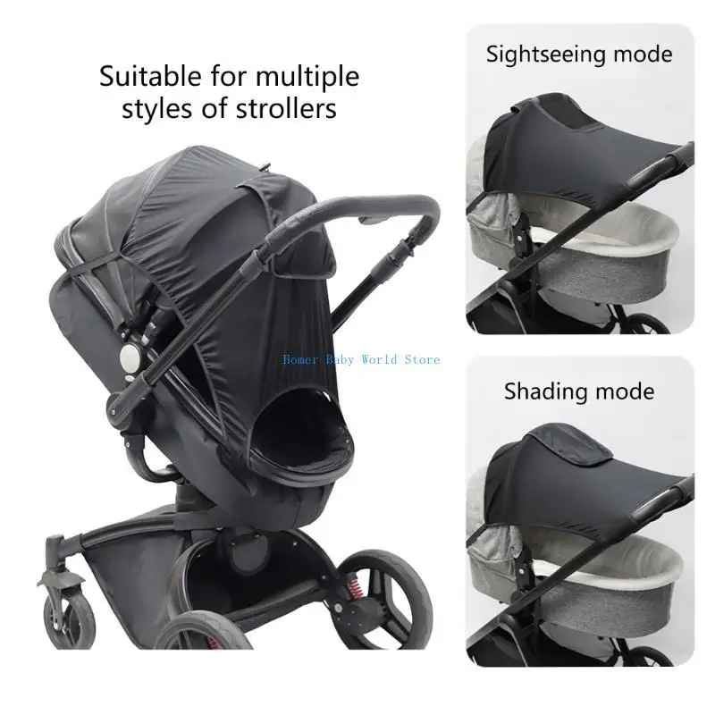 

B2QD Baby Carriage Sun Cover with Viewing Window Infant Stroller Sun Guard Breathable Sunshade Protective Sun Shade for Pram