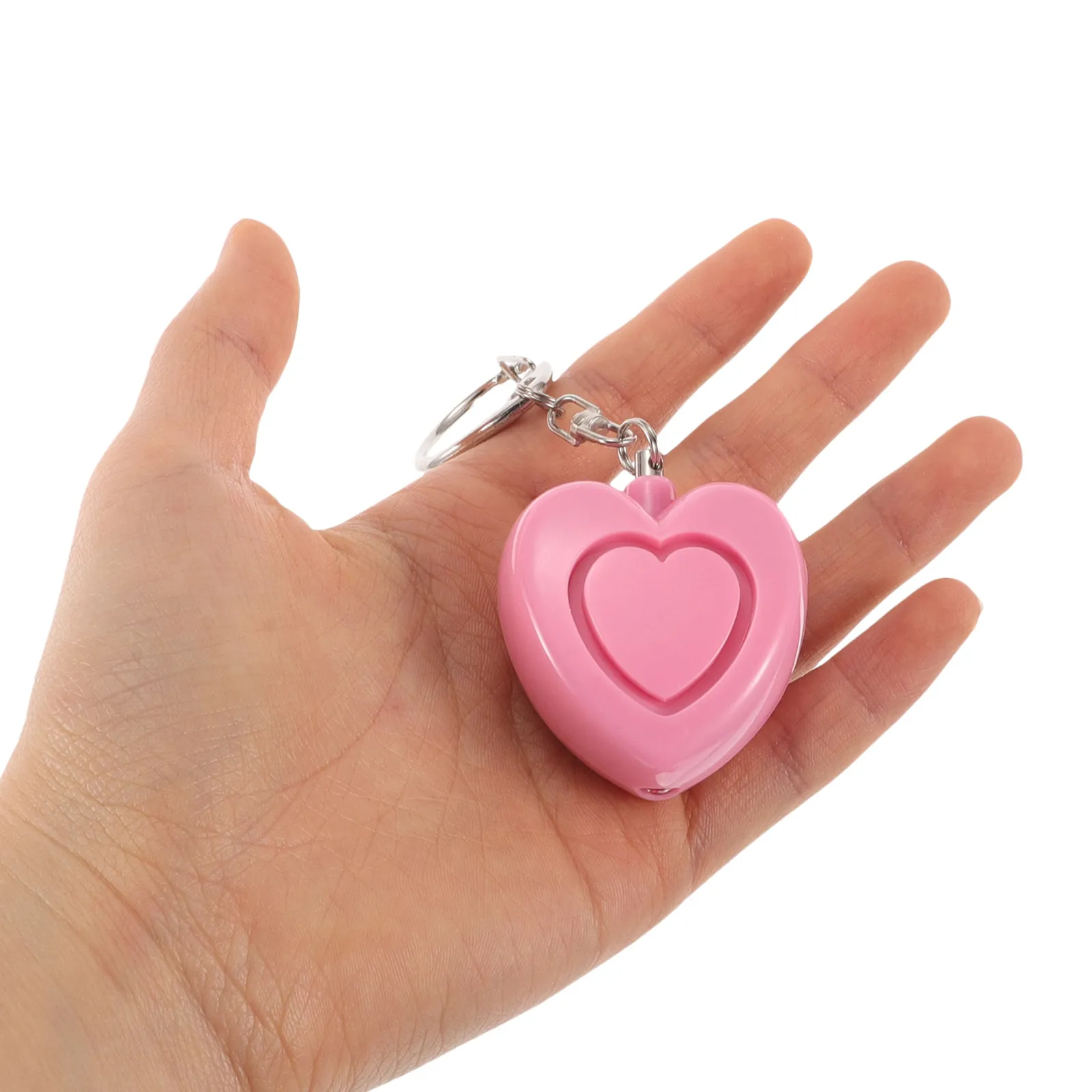 Heart Shaped Personal Alarm LED Light 130Db Emergency Alarm Portable Keychain Safety Device for Women Outdoor Personal