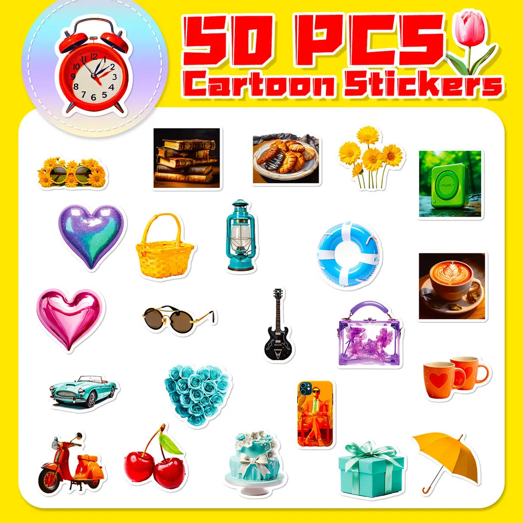 50 قطعة من ملصقات الدوبامين بألوان قوس قزح - شارات بناتي لطيفة على طراز Y2K لمتجر ملصقات الأمتعة BulingBulingStickers #4