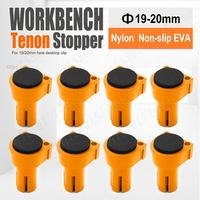 8Pcs Workbench Peg Brake Stops Clamp 19/20mm Dogs Woodworking Table Limit Block Workbench Stop Bench Dog Woodworking Tool