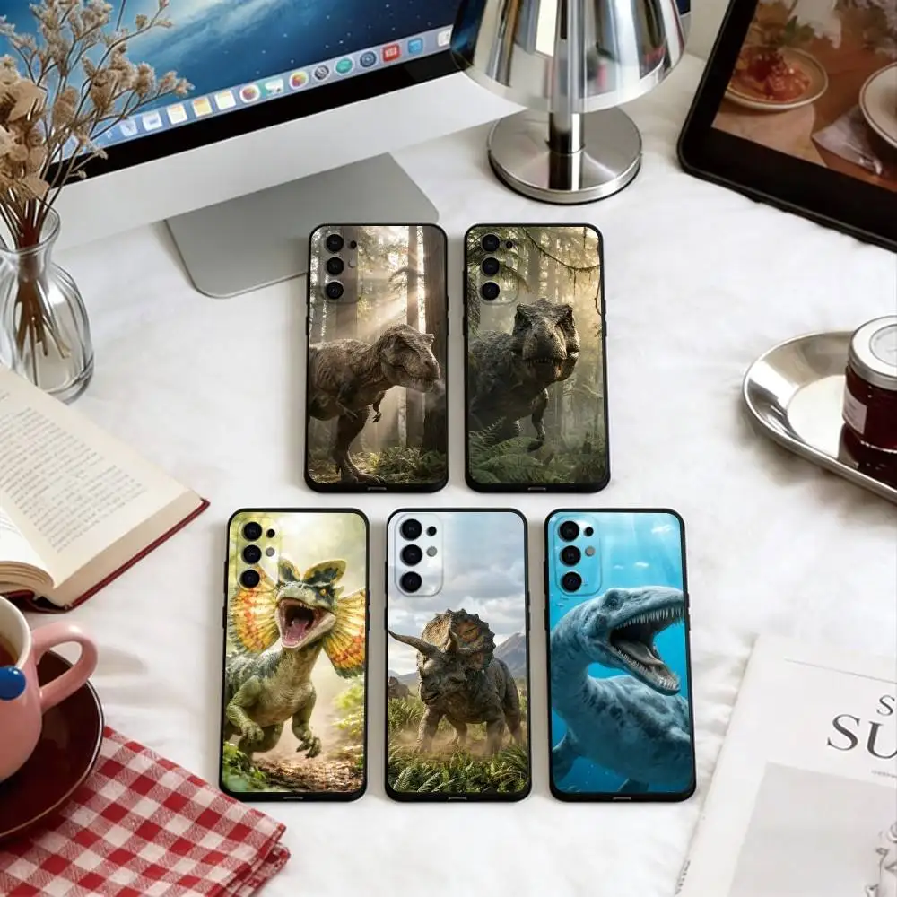 Dinosaur  Phone Case Black Silicone Soft For Samsung S25,S24,S21,S22,S23,S30,Ultra,S20,Plus,Fe,Lite