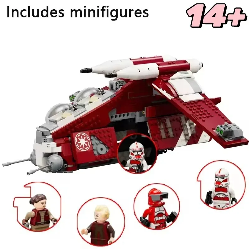 

New 1083Pcs Coruscant Guard Gunship Model Creative Star 75354 Wars Diy Desktop Decoration for Birthday Christmas Gift