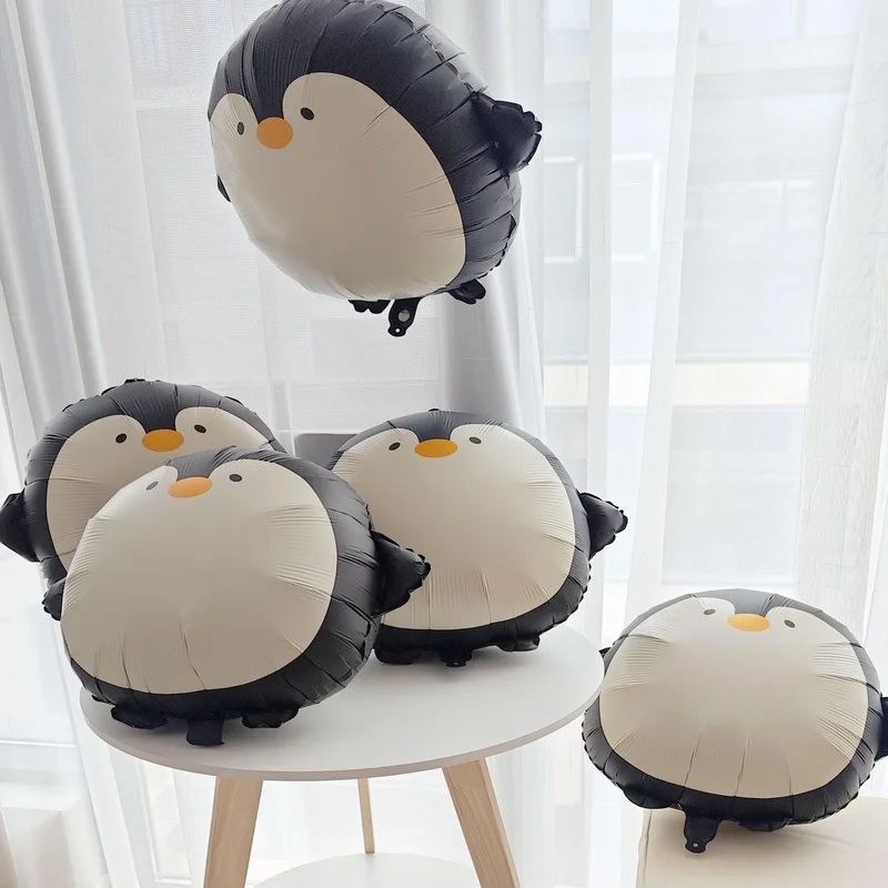 4 stücke Nette Matte Pinguin Aluminium Folie Ballon Set Cartoon Tier Thema Geburtstag Party Dekoration Weihnachten Winter Party Luftballons