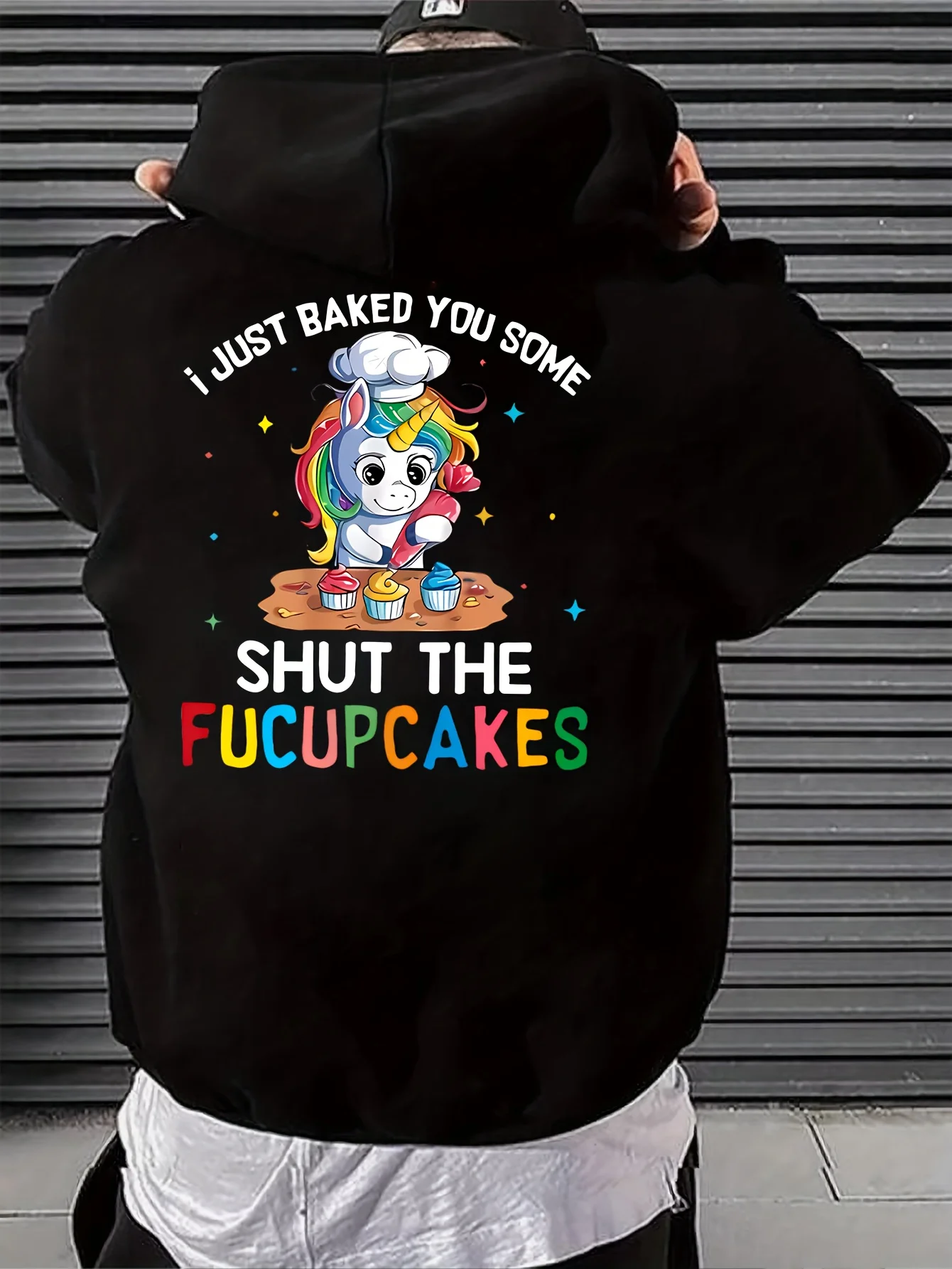

Funny Cartoon Unicorn Print Hoodie Cool Hoodies For Men Men's Casual Graphic Design Pullover Hooded Sweatshirt With Kangaroo