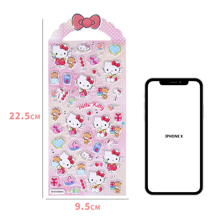 1/4Pcs Kawaii Sanrio Kitty 3d Bubble Stickers Sakura Creative Girl'S Diy Phone Case Camera Decoration Children'S Reward Toy