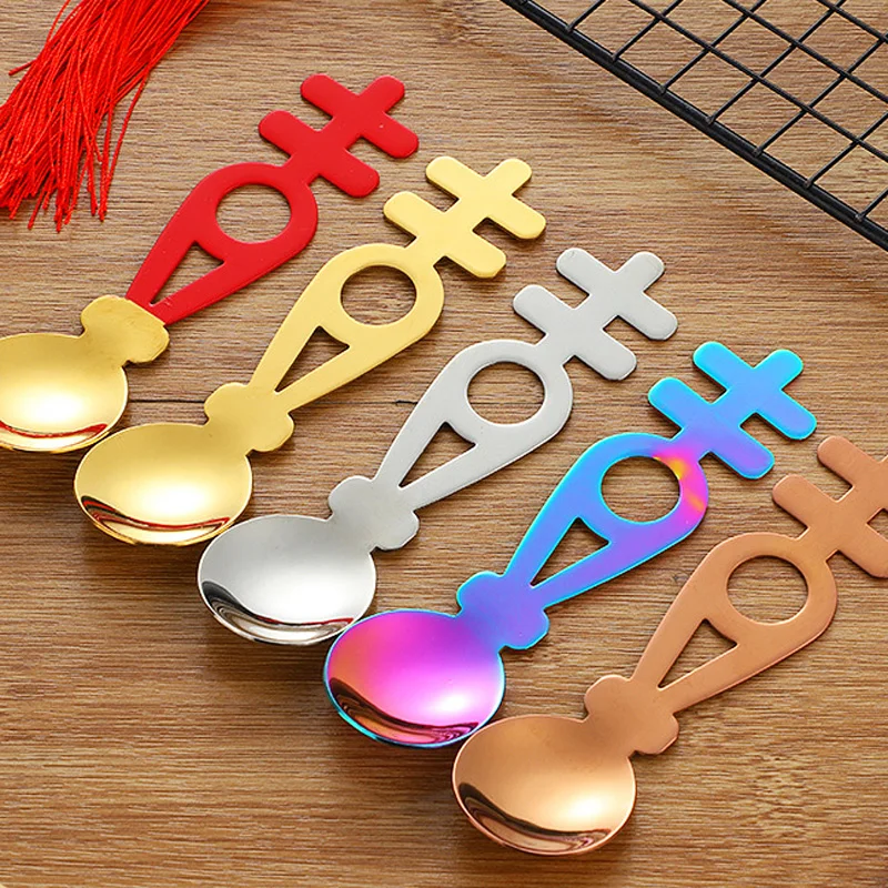

100Pcs/Lot Creative Stainless steel Spoon Dessert Spoon Soup Spoon Wedding Gifts Wedding Supplies