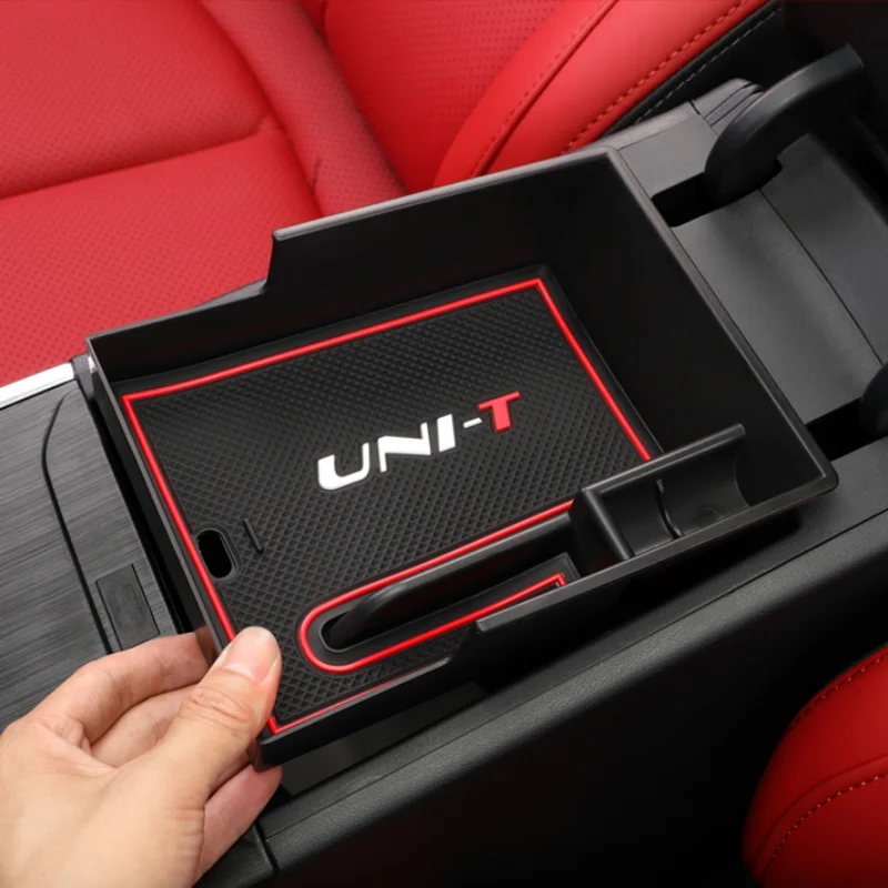 Organizador de consola central para Changan UNI-T UNIT 2021-2022 2023 2024, caja de almacenamiento para apoyabrazos 3
