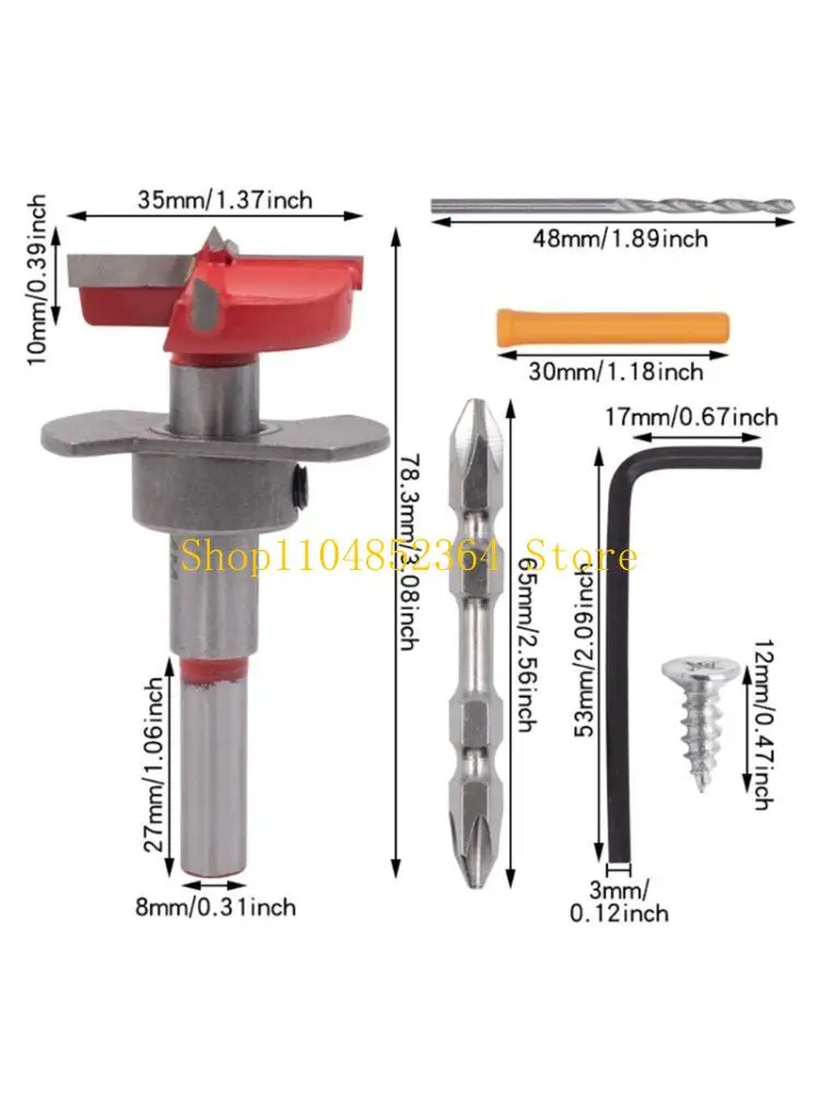 

652F Woodworking 35mm Hinge Hole Jig Drill Guide Set, Cabinet Door Installation Tool for Woodworking Projects