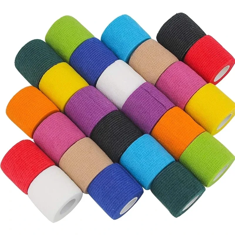 1roll 2.5/5/7.5/10cm*4.8m Non Woven Elastic Self Adhesive Bandage Cohesive Bandage for Sports Fixing Finger Wrist Leg first aid view 2