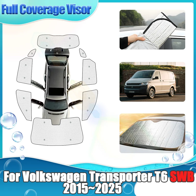 

For Volkswagen VW Transporter Caravelle Multivan Doubleback T6 SWB 2015~2025 Window Sun Visor UV Protection Sunshade Accessories