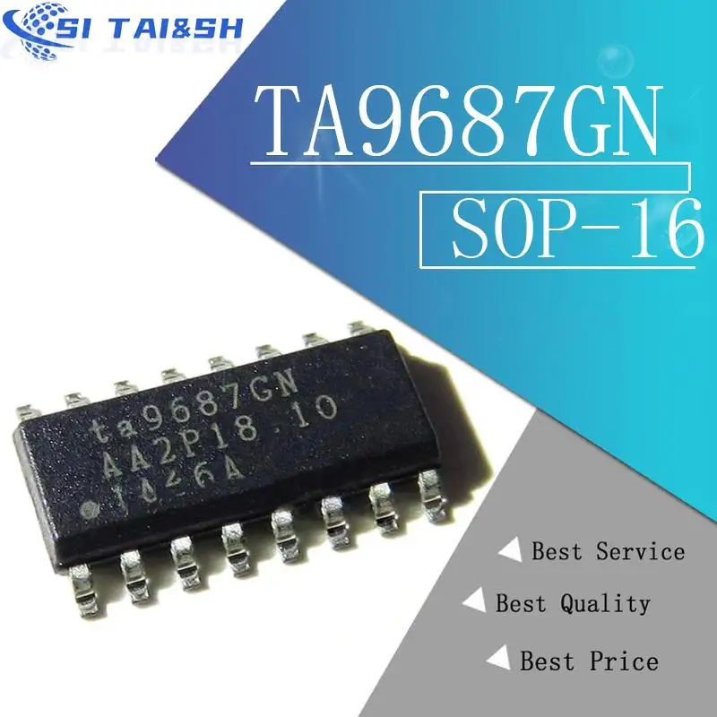 

2pcs TA9687GN TA9687 LCD Power Management Black plastic protective case For SOP-16