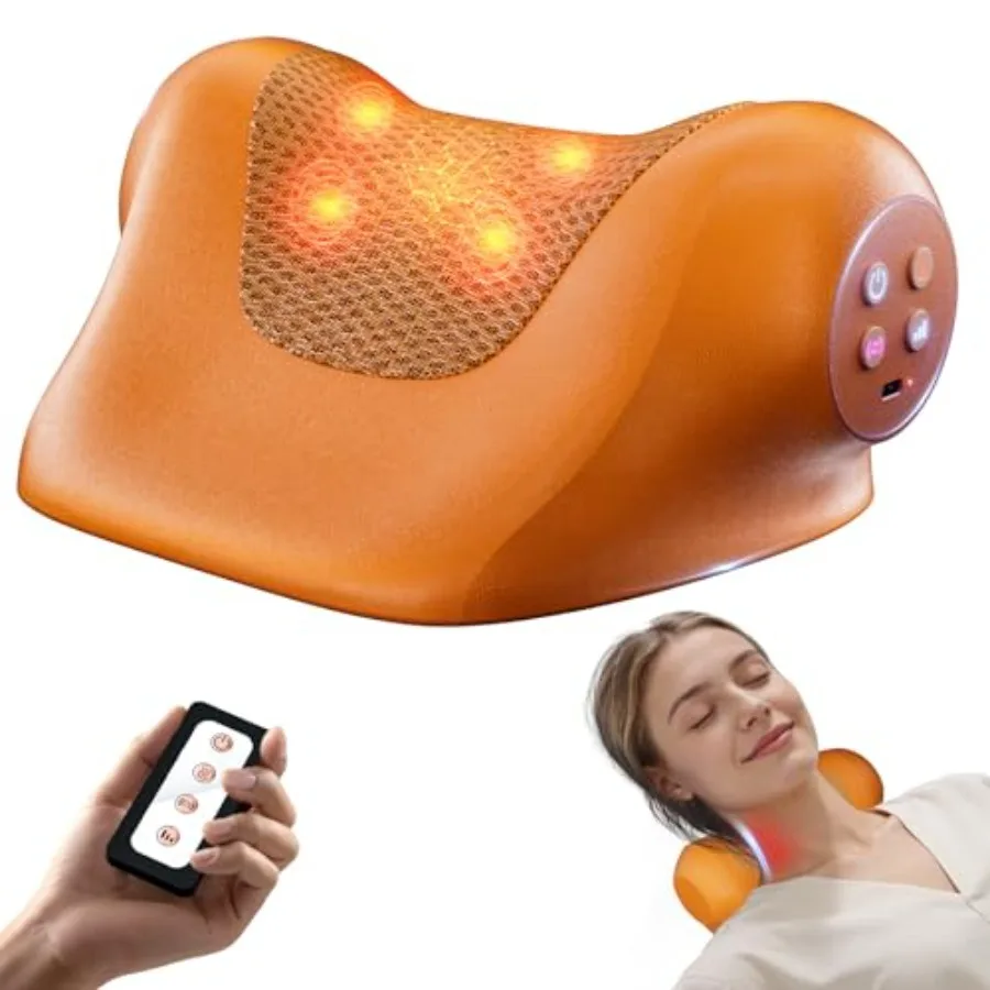 

JDZ Neck Massager with Heat 3-in-1 Electric Cervical Massager for Pain Relief with Hot Compress Ergonomic Neck and Shoulder Rel