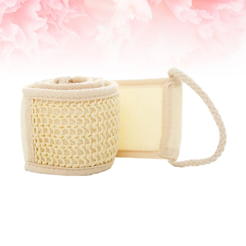 

Natural Cotton Linen Long Strip Exfoliating Bath Towel Back Scrubber Pull Shower Towel Beige Deep Clean Relax Remove Hard Skin