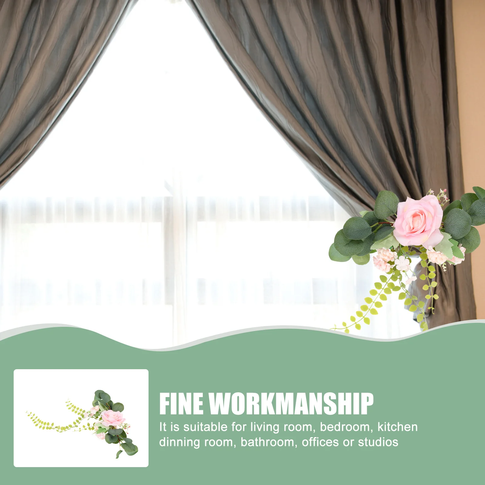 

Artificial Flower Curtain Tieback Premium Sturdy Decorative Rope for Living Room Bedroom Kitchen Bathroom Office Studio