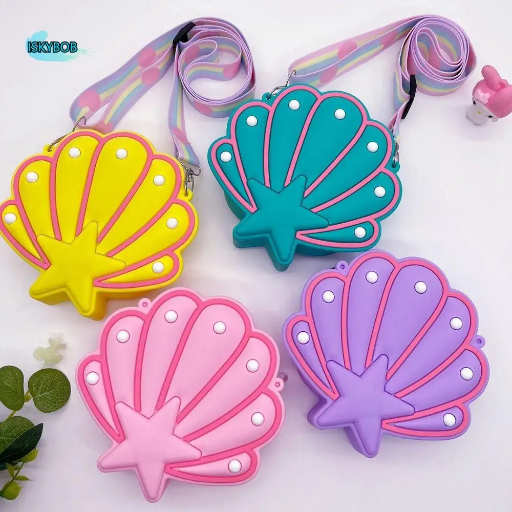 

Water-proof Silicone Shell Bags Adjustable Strap Lightweight Shell Coin Purse Soft Children Gift Seashell Crossbody Pouch Travel