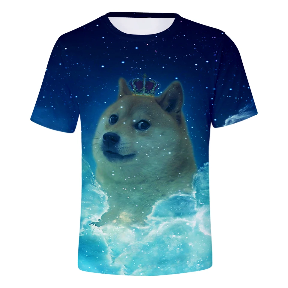 3D Gorilla Tiger Shiba Inu Print T-shirt para crianças, Anime Harajuku T Shirts para meninos e meninas, roupas infantis, 3 a 14