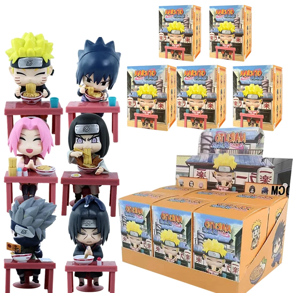 Figuras de Anime de Naruto, Sasuke Uchiha, Naruto Kakashi, Mini Modelo de PVC, Serie Temática de Ramen de Naruto Shippuden, Caja Sorpresa de Juguetes de Regalo