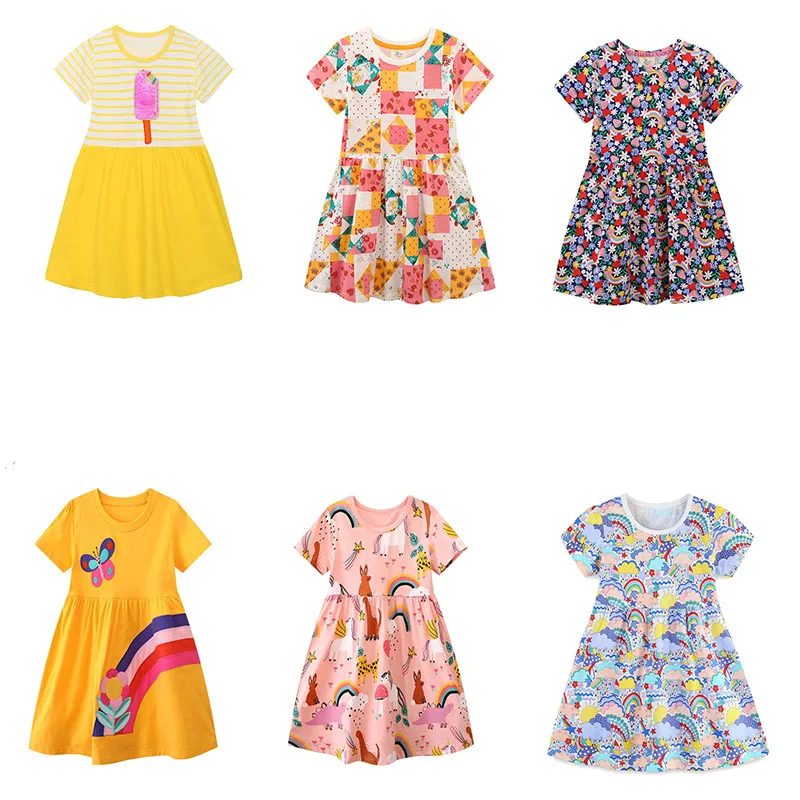 

Jumping Meters Summer Princess Baby Dresses Animals Embroidery Sleeveless Birthday Party Children's Clothing Hot Selling Kids