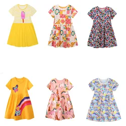Jumping Meters Summer Princess Baby Dresses Animals Embroidery Sleeveless Birthday Party Children's Clothing Hot Selling Kids