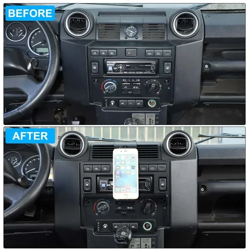 Aluminum Alloy For Land Rover Defender 90 110 130 2004-2018 Car Central Control Multi-function Mobile Phone Holder Accessories