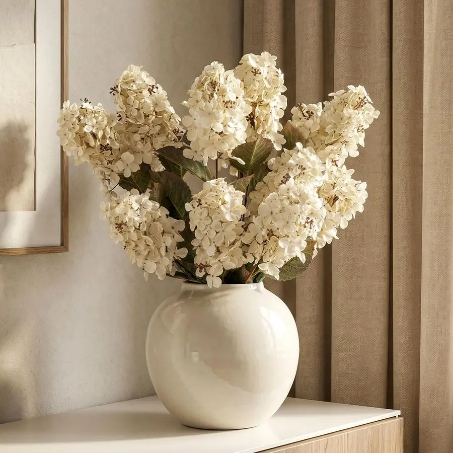 

Artificial Flowers,Fall Hydrangeas Artificial Flowers, Fake Fall Dried Hydrangea Decoration,Faux Silk Flower with Stems Winter D