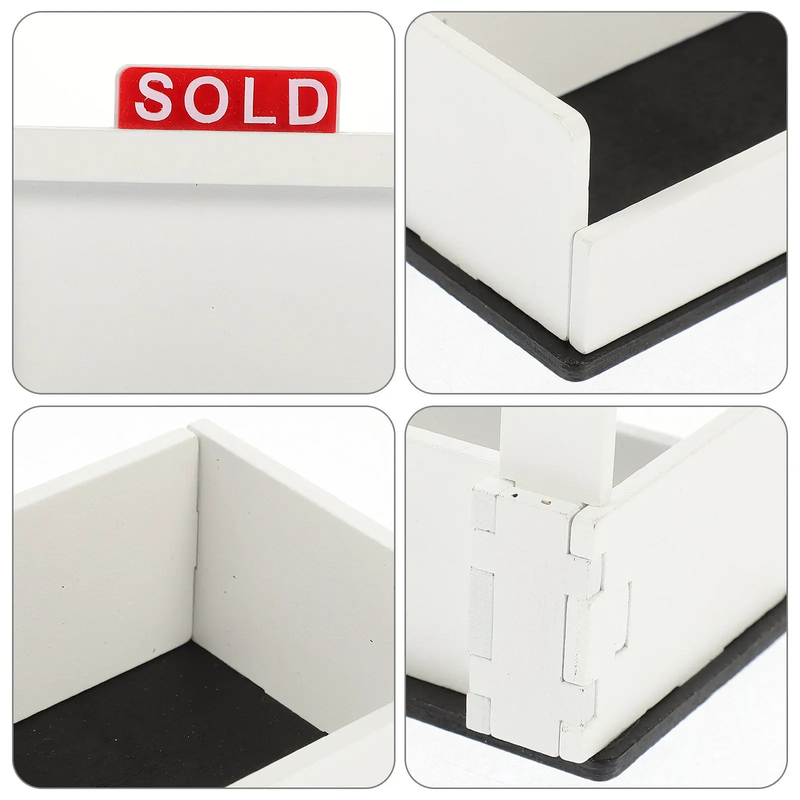 Modern Wood and Acrylic Business Card Holder Desktop Display Stand Large Capacity Organized Name Cards Container for Office