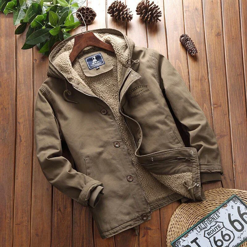 New in Parkas Winter Button Windbreaker Military Uniform Golf Jackets Military Casual Jacket Windbreaker Military Mountaineering