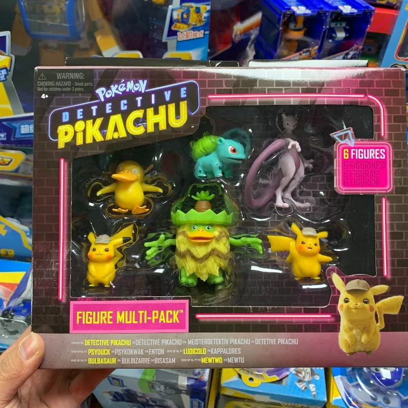 Set de Figuras Coleccionables de Pokémon Detective Pikachu, Pikachu, Psyduck, Bulbasaur, Ludicor, Mewtwo, Decoración de Escritorio