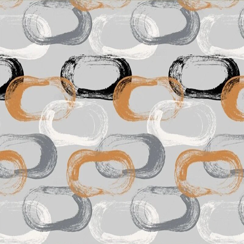 صورة ديكور غرفة المعيشة بنمط هندسي بيضاوي الشكل بسيطة وجديدة على الطراز الأمريكي خلفية غرفة نوم منزلية فاخرة للتلفزيون #3