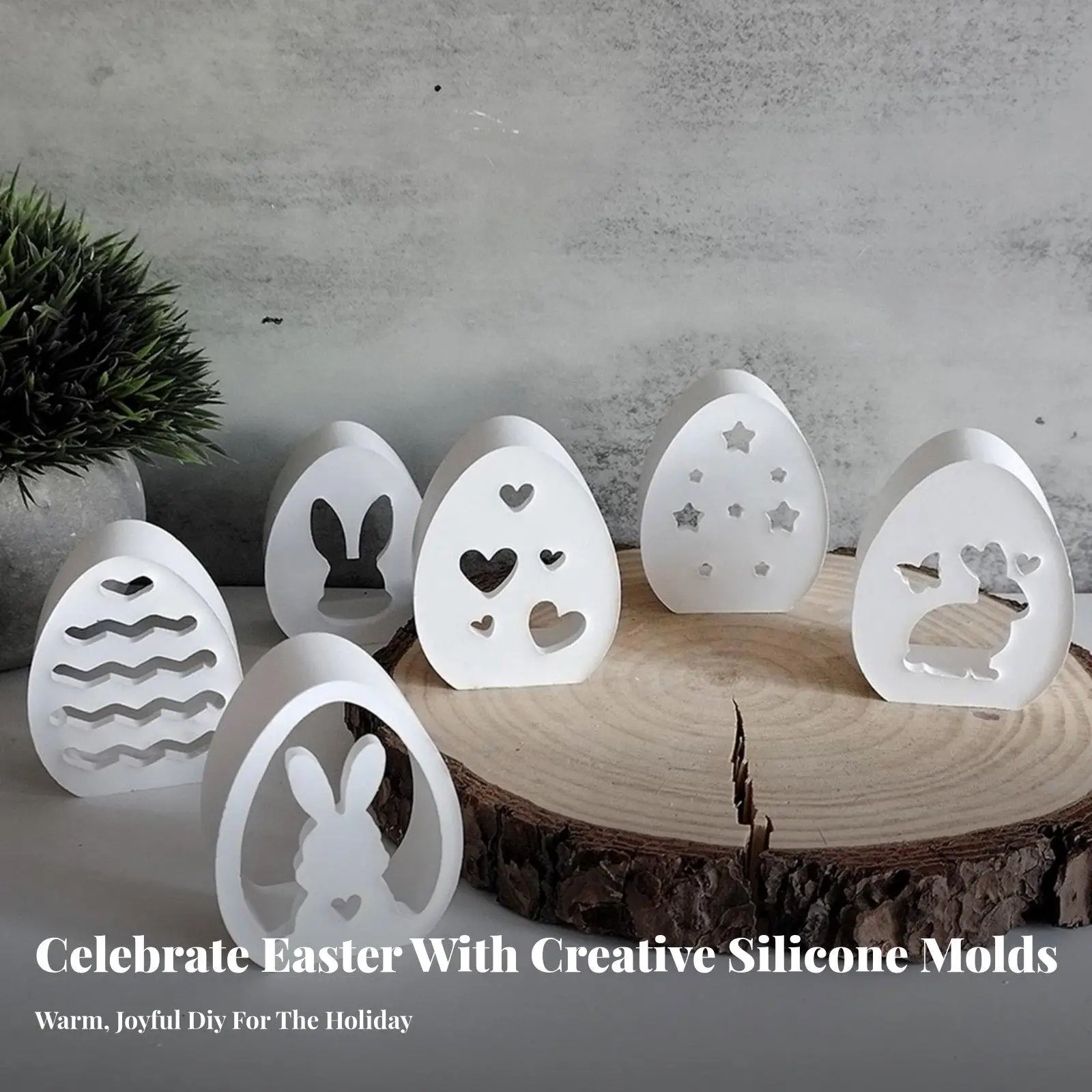Silicone Easter Mold Premium Flexible Tray 6 Cavity Resin Form for Layered Eggs Bunny Heart Star Patterns DIY Gifts - view 5