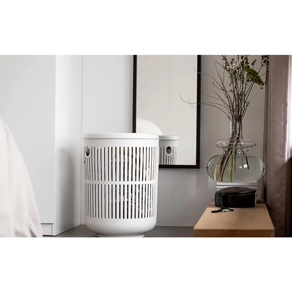 سلة غسيل عملية أنيقة - تعزيز روتينك باللون الأبيض، 16.14 × 16.14 × 21.65 بوصة، سعة كبيرة للاستخدام المنزلي