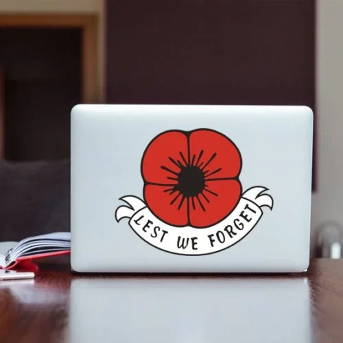 لـ Lest We Forget Memembrance Day رمز زهرة الخشخاش، السيارة، النافذة، الثلاجة