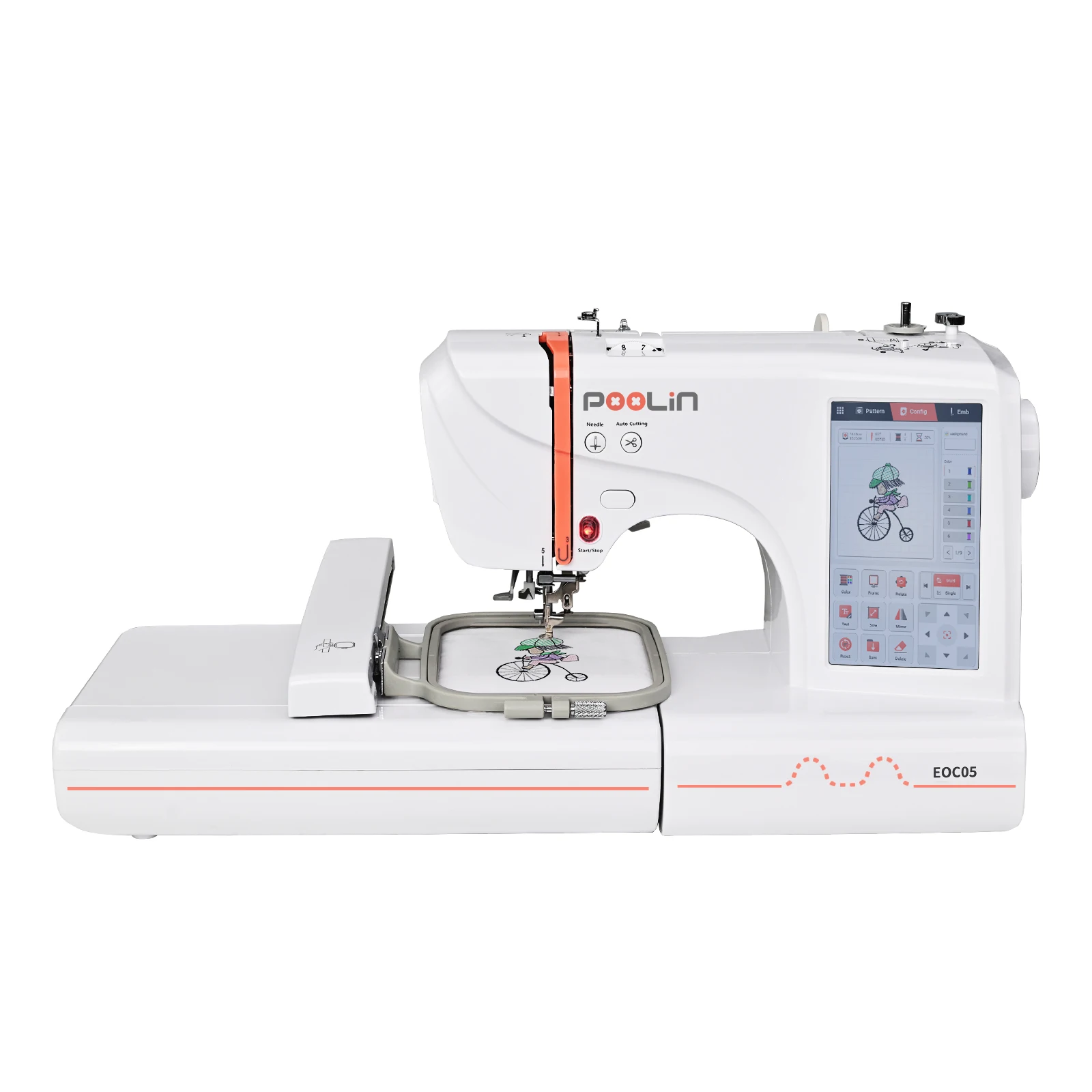 POOLIN EOC05 Household Computerized Embroidery Sewing Machine Home Use Business Mini Small Domestic