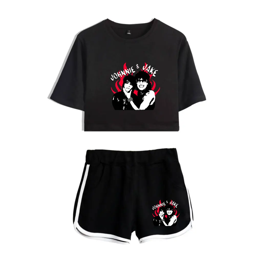 Jake Webber Jake & Johnnie Vintage 90s logo Merch Tops Two Piece Set Shorts+Lovely TShirt Harajuku Streetwear