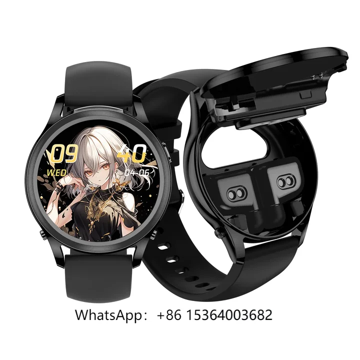 

Fashion Smart Watch with Earphone 2 in 1 Fitness Tracker X12 Mini 1.27" IP67 BT Calling TWS Wearable Devices
