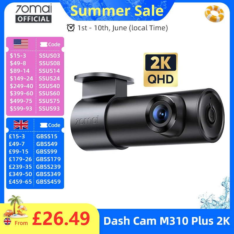 Wideorejestrator 70mai M310 Plus 2K