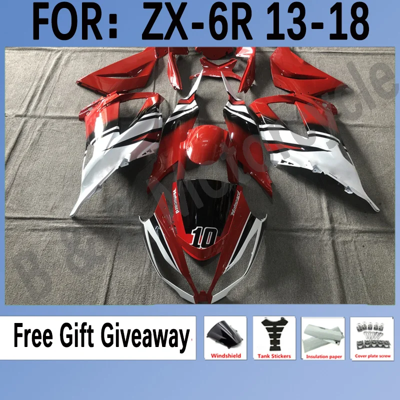 

New ABS Motorcycle Fairings Kit for Kawasaki Ninja ZX6R 636 2013 2014 2015 2016 ZX-6R 13 14 15 16 17 18 Fairings Set Red White
