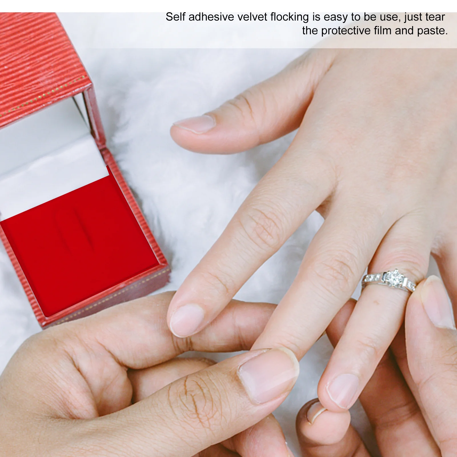 

1pc Self Adhesive Jewelry Box Liner Black Fabric Adhesive Sheets Flocking Cloth Sticky Sheets For Diy Craft Projects Furniture